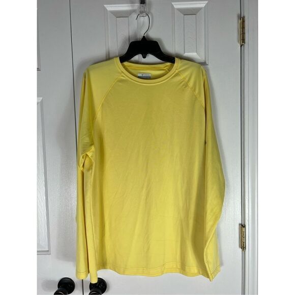Columbia Womens Yellow Activewear Shirt Size Large - Picture 1 of 5